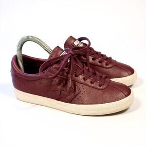 Converse Breakpoint Ox Leather Sneaker Dark Sangria Burgundy Red Women 6 Men 5.5